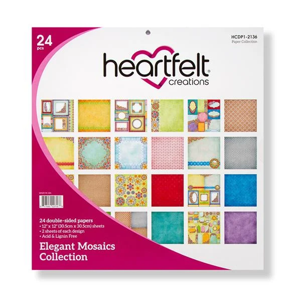 Bloc de papier Elegant Mosaics - 30.5 x 30.5 cm - Heartfelt Créations 