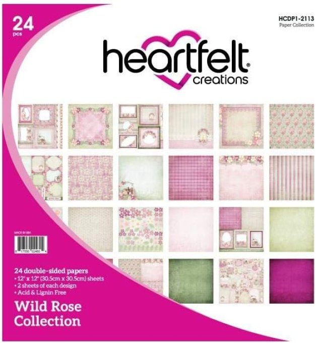 Bloc de papier Wild Rose 30.5 x 30.5 cm - Heartfelt Créations
