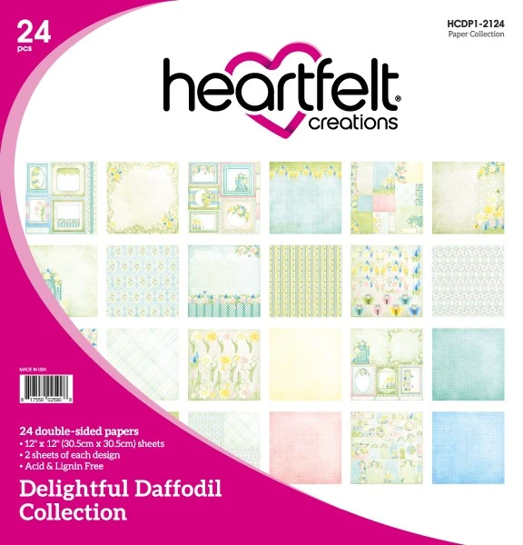 Bloc de papier Delightful Daffodil 30.5 x 30.5 cm - Heartfelt Créations