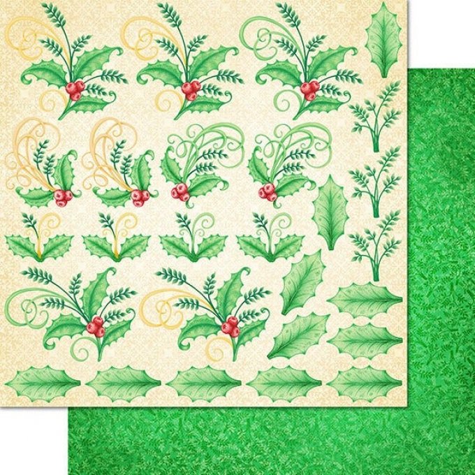 Bloc de papier poinsettia festif - 30.5 x 30.5 cm - Heartfelt Créations