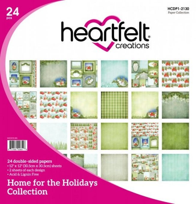 Bloc de papier Home for the Holidays Paper Collection - 30.5 x 30.5 cm - Heartfelt Créations