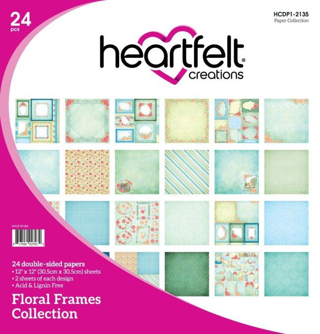  Bloc de papier Floral farmes- 30.5 x 30.5 cm - Heartfelt Créations