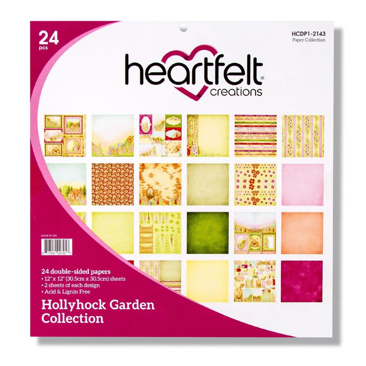 Bloc de papier Hollyhock Garden 30.5 x 30.5 cm - Heartfelt Créations