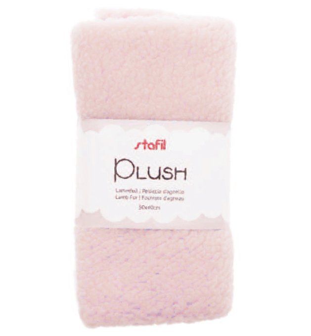 Plush, peau de mouton rose, 100% polyester