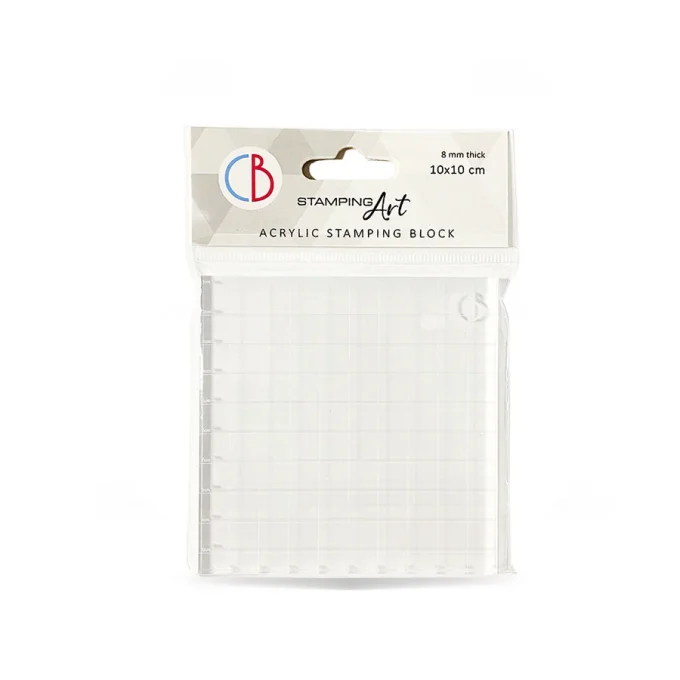 Bloc acrylique 5x5 cm avec lignes de grille