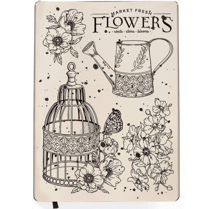 CLEAR STAMP SET 6"X8" FRESH FLOWERS
