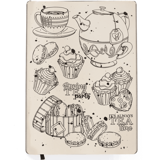 CLEAR STAMP SET 6"X8" SPRING TEA PARTY