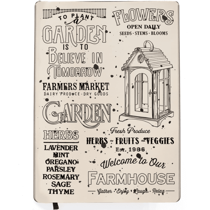 CLEAR STAMP SET 6"X8" FARMHOUSE GARDEN