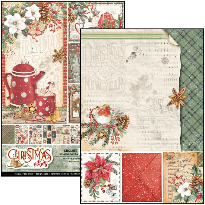 CHRISTMAS VIBES PAD A4 9/PKG