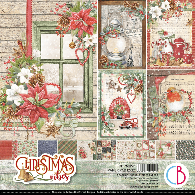 CHRISTMAS VIBES PAD 12X12 12/PKG