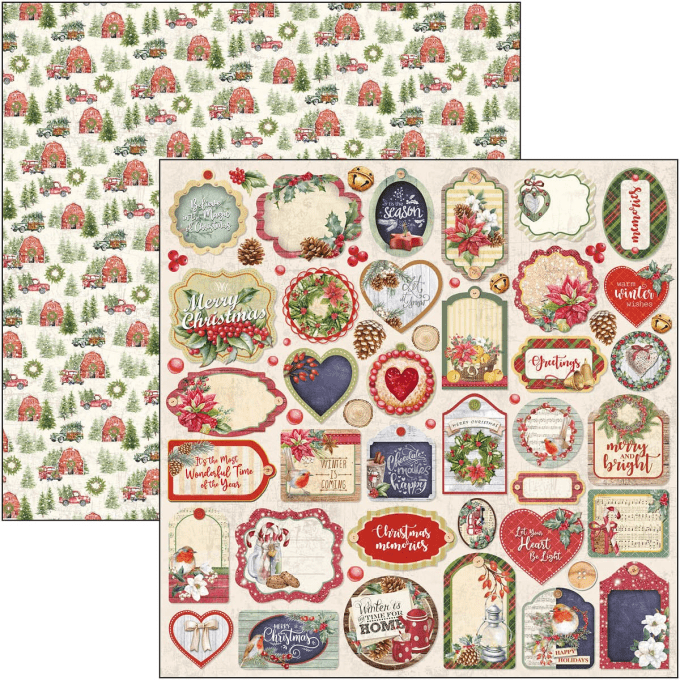 CHRISTMAS VIBES PATTERNS 12X12 8/PKG