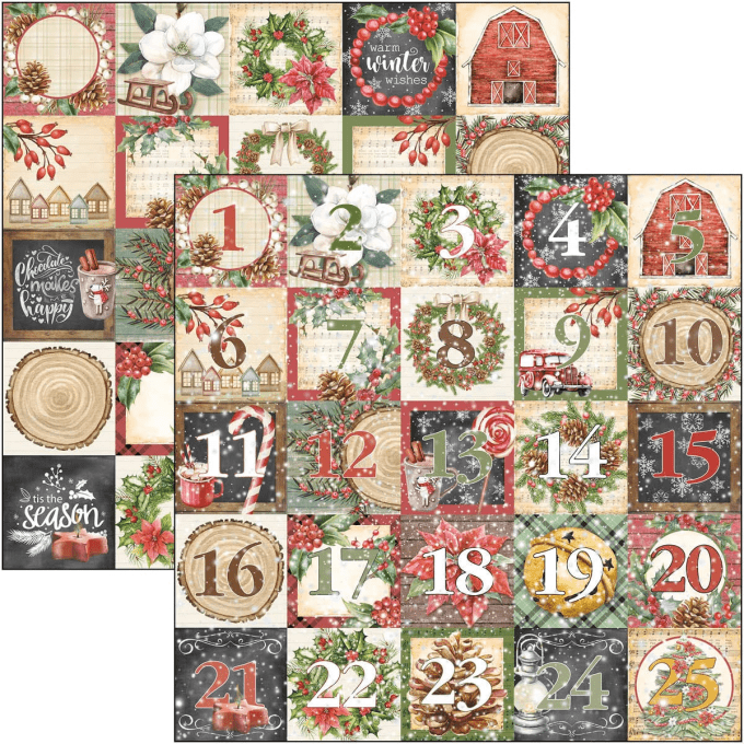 CHRISTMAS VIBES PATTERNS 12X12 8/PKG