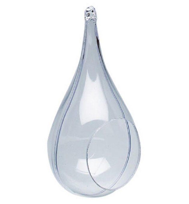 Goutte plastique Transparent x 18cm  2 parties avec ouverture