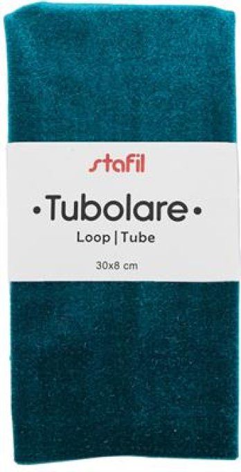 Tubulaire en velours bleu pétrole Stafil