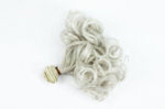 Cheveux de fée bouclés argentés 15 cm