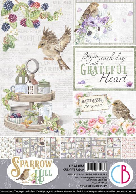 SPARROW HILL CREATIVE PAD A4 9/PKG