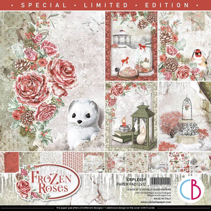 FROZEN ROSES LIMITED EDITION PAPER PAD 12"X12" 12/PKG