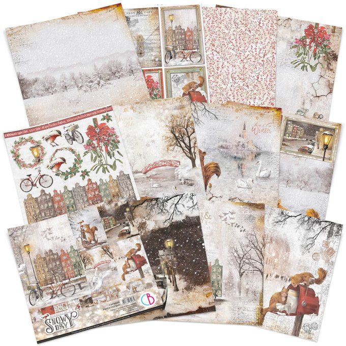 MEMORIES OF A SNOWY DAY PAPER PAD 12"X12" 12/PKG