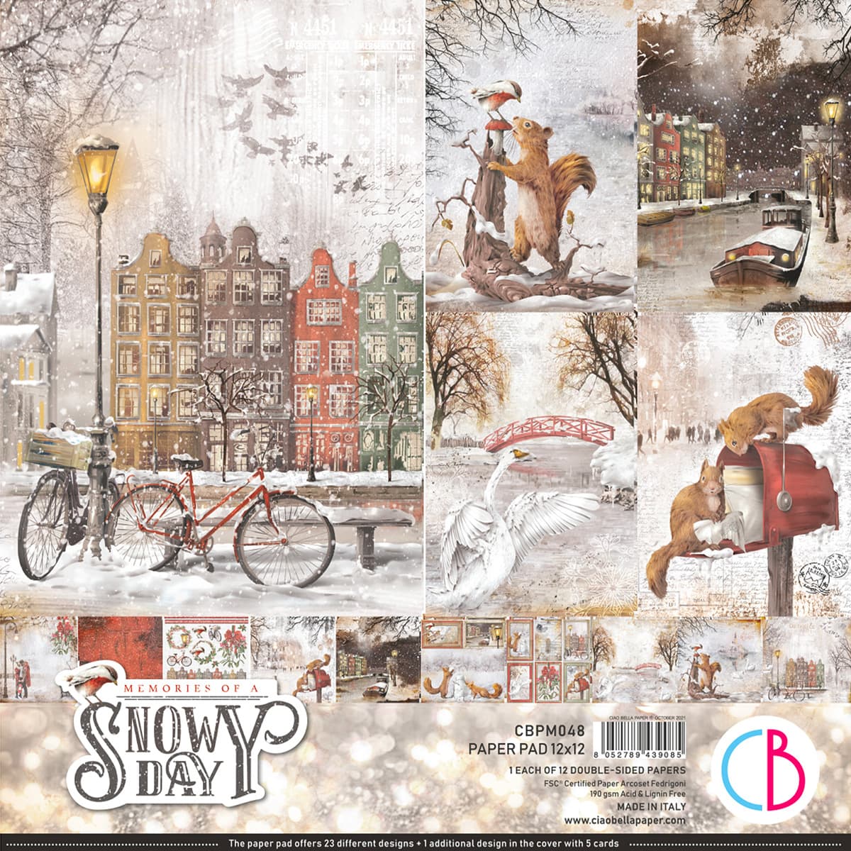 MEMORIES OF A SNOWY DAY PAPER PAD 12"X12" 12/PKG