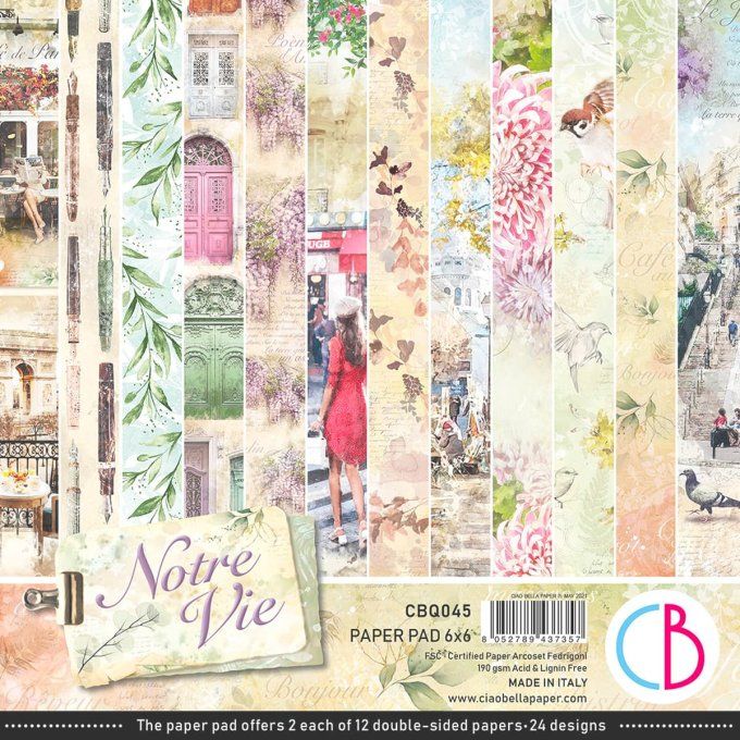 NOTRE VIE PAPER PAD 6"X6" 24/PKG