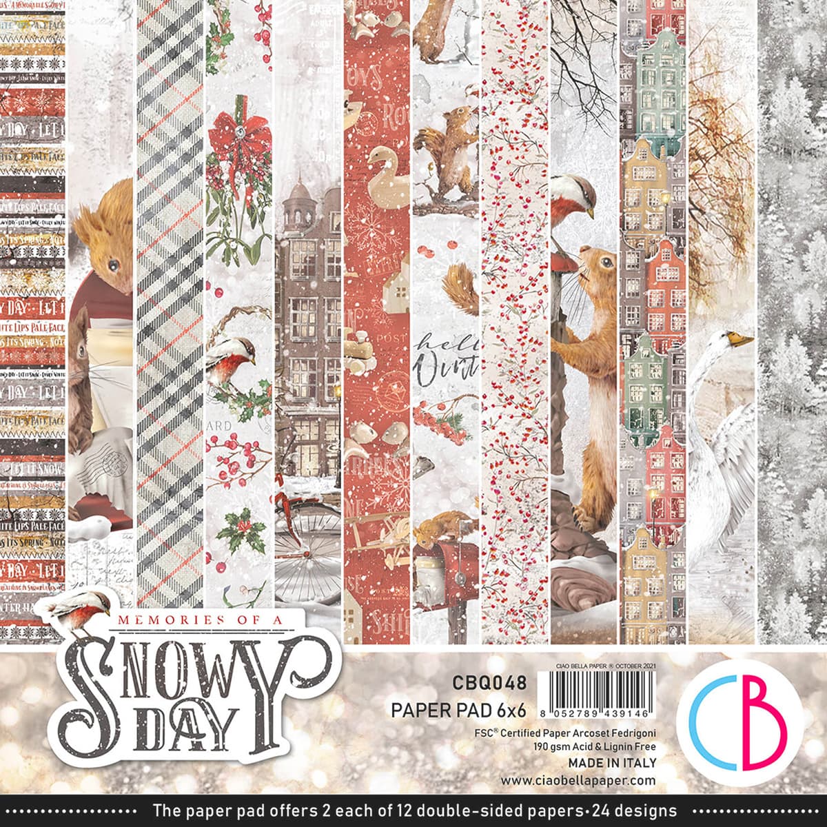 MEMORIES OF A SNOWY DAY PAPER PAD 6"X6" 24/PKG