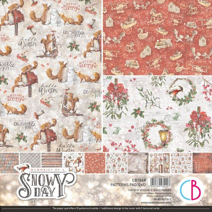 MEMORIES OF A SNOWY DAY PATTERNS PAD 12"X12" 8/PKG