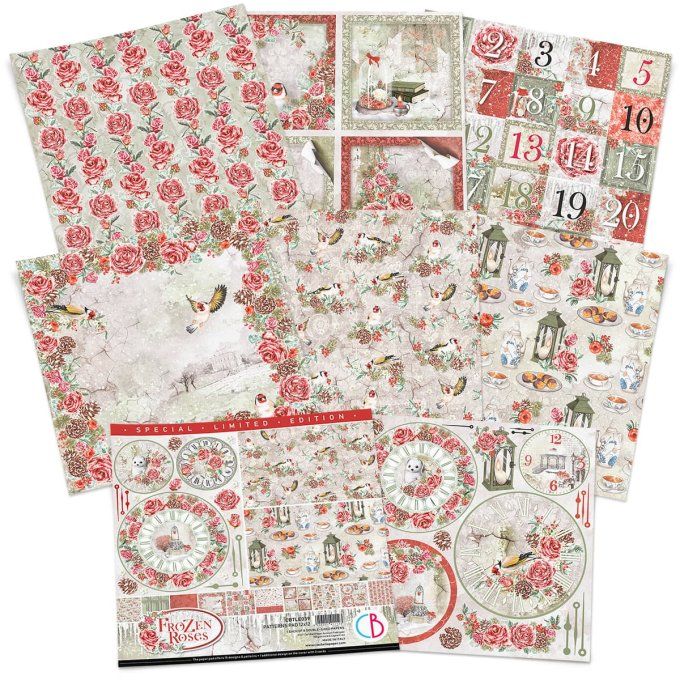 FROZEN ROSES LIMITED EDITION PATTERNS PAD 12"X12" 8/PKG