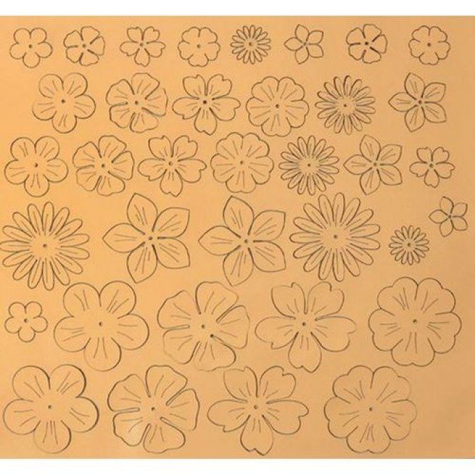 Eco Cuir Nappa Fleurs pêche