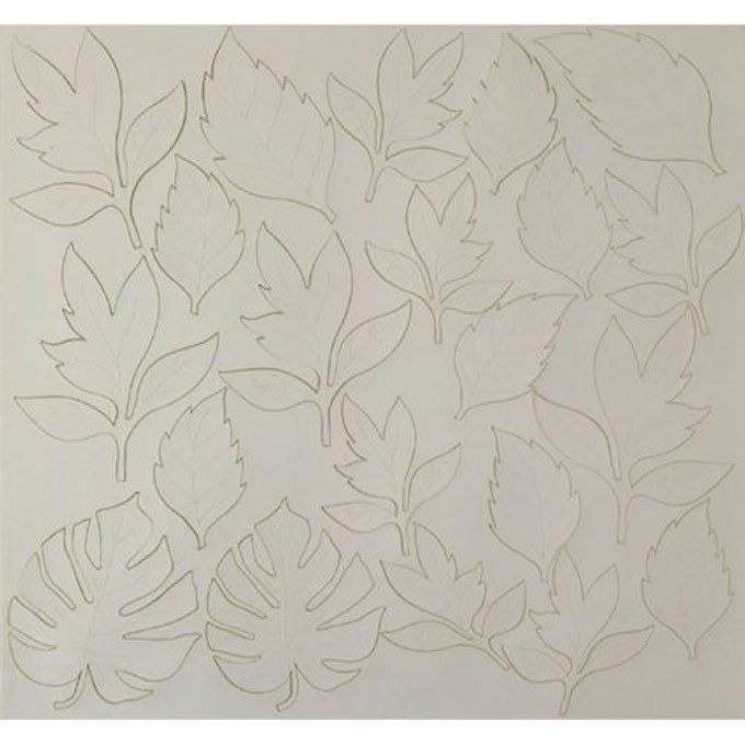 Eco cuir nappa feuilles blanches