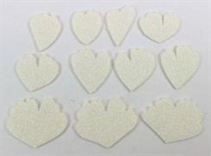 Feutre pivoine stardust col.blanc cm.25x15