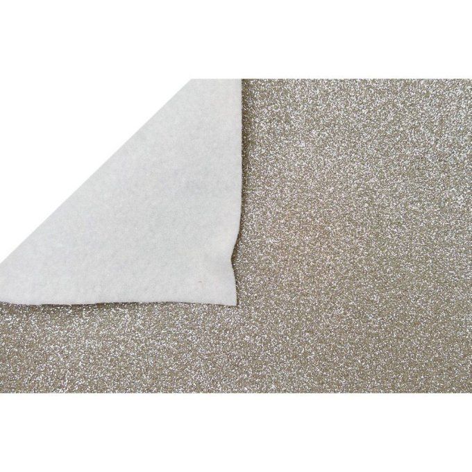 Feutrine Glitter  BIANCO/PLATINO Thermoformable 48x50 cm