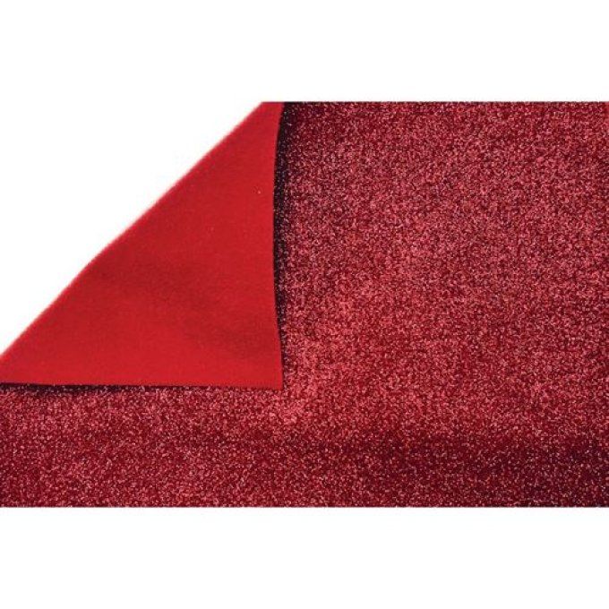 Feutrine Glitter  ROSSO/ROSSO Thermoformable 50x50 cm