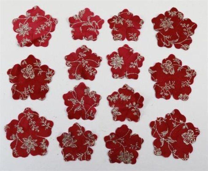 ROSA CANINA broderie velours col.bordeaux cm.25x30