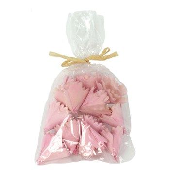 Fleurs en bois rose x12