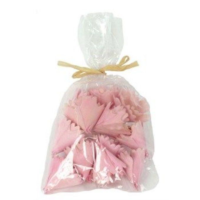 Fleurs en bois rose x12