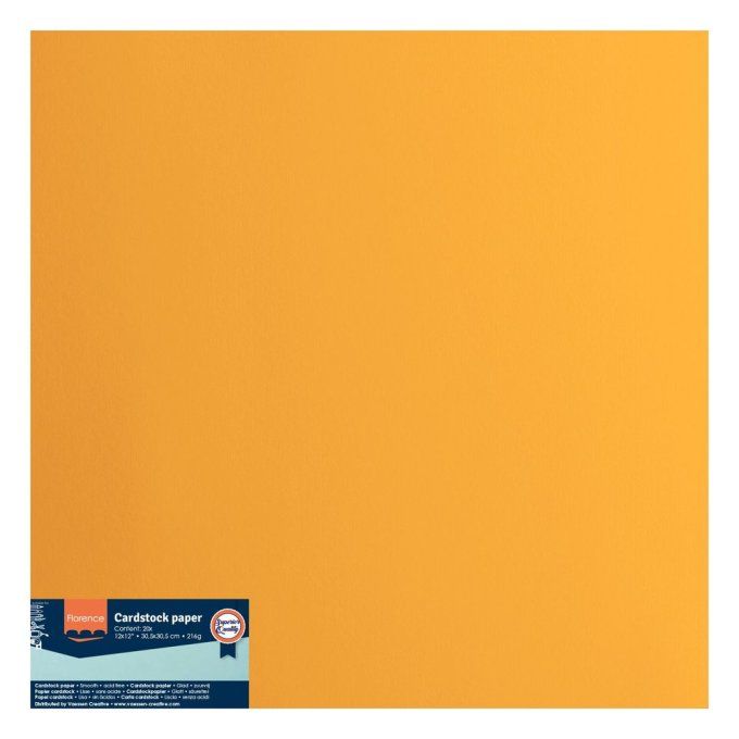 Florence • Papier Cartonné Lisse 30,5x30,5cm Grapefruit X 20