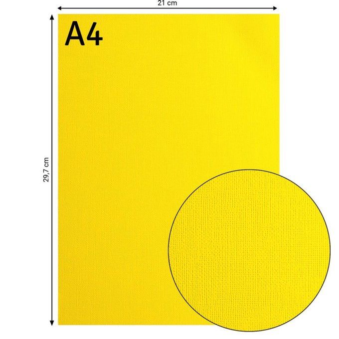 Florence • Papier Cartonné Texturé A4 21X29.7 cm Lemon yellow X 10