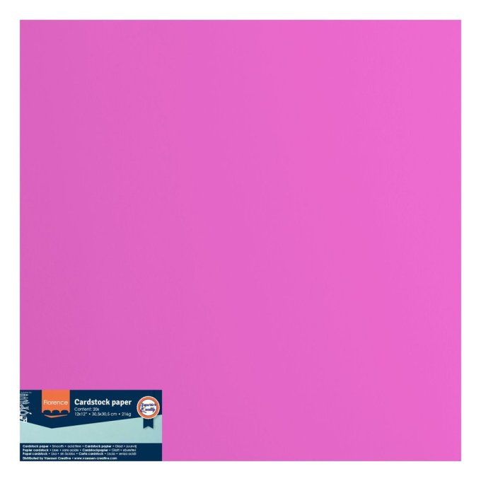  Florence • Papier Cartonné Lisse 30,5x30,5cm Fuchsia X 20