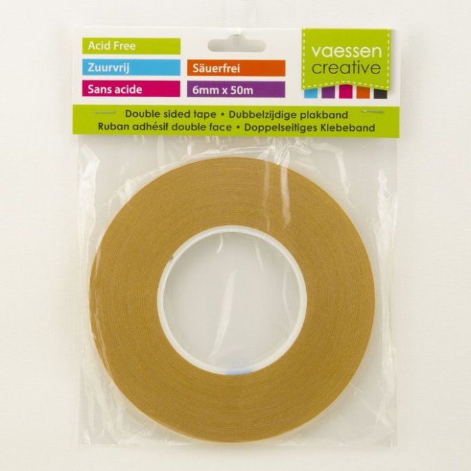 Ruban adhésif double face blanc 6 mmx50m