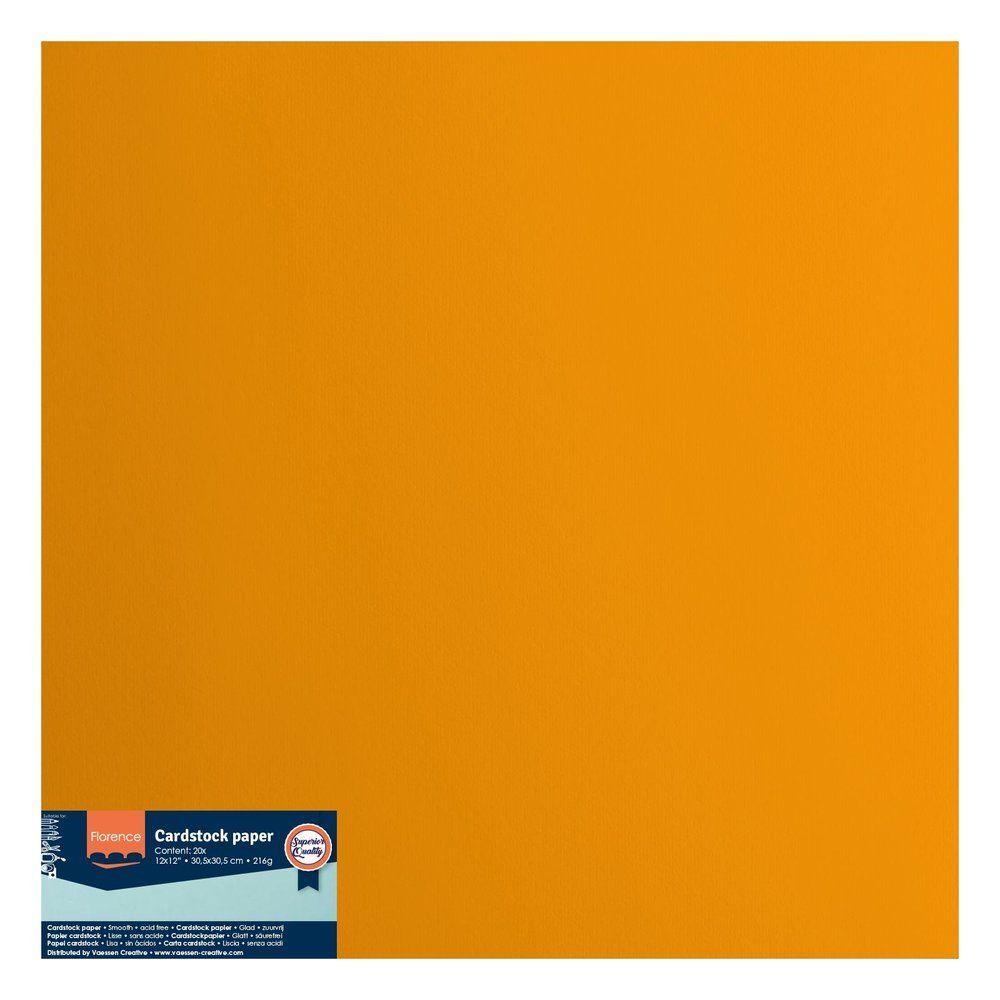 GO Florence • Papier Cartonné Lisse 30,5x30,5cm Mango X 20