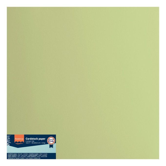 Florence • Papier Cartonné Lisse 30,5x30,5cm Anise X20