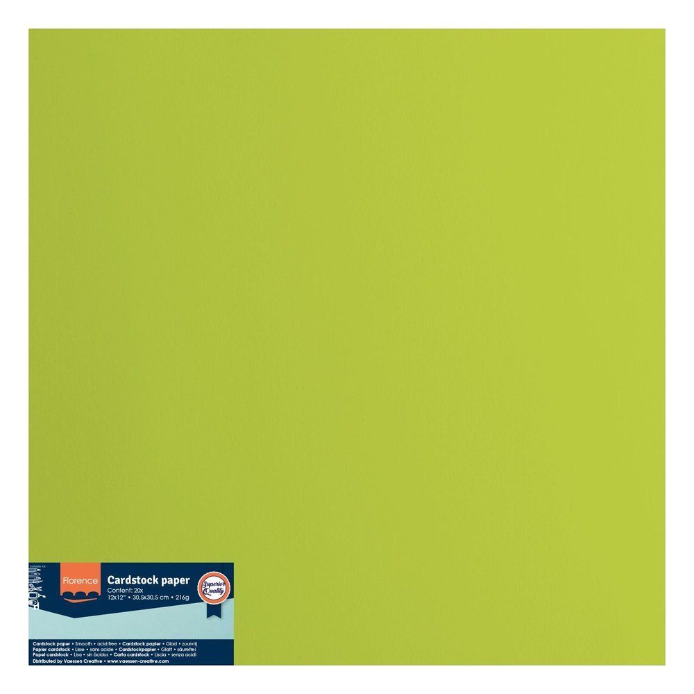 Florence • Papier Cartonné Lisse 30,5x30,5cm Lime X 20