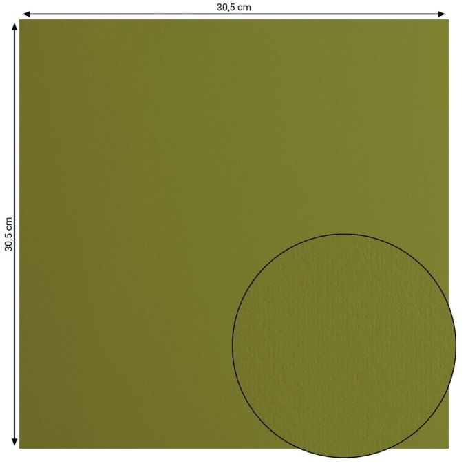 Florence • Papier Cartonné Lisse 30,5x30,5cm Olive X 20