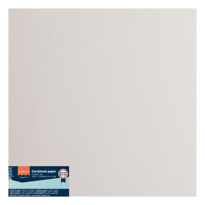 Florence • Papier Cartoné Lisse 30,5x30,5cm Cool grey  X20