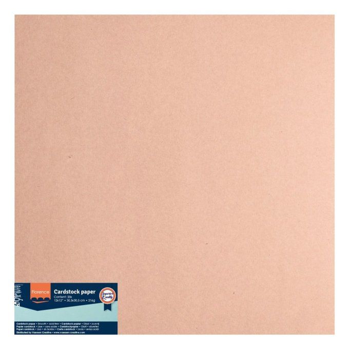 Florence • Papier Cartonné Lisse 30,5x30,5cm Kraft lightX 20