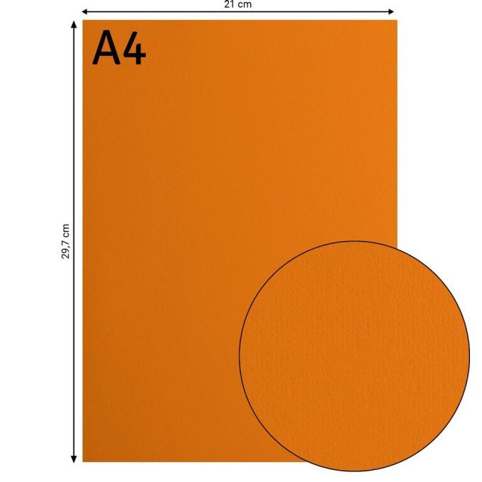 Florence • Papier Cartonné Lisse A4 21X29.7 cm  Mandarin X 10