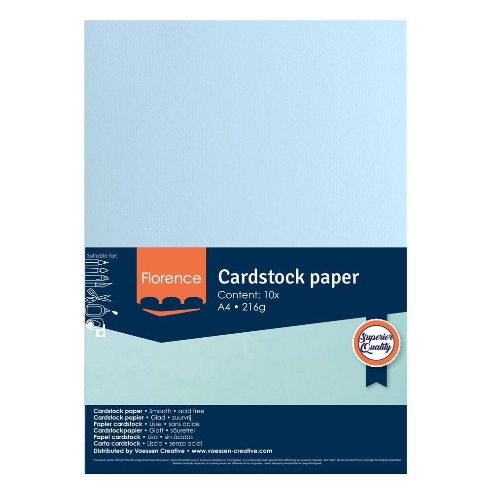 Florence • Papier Cartonné Lisse A4 21X29.7 cm  Glacier X 10