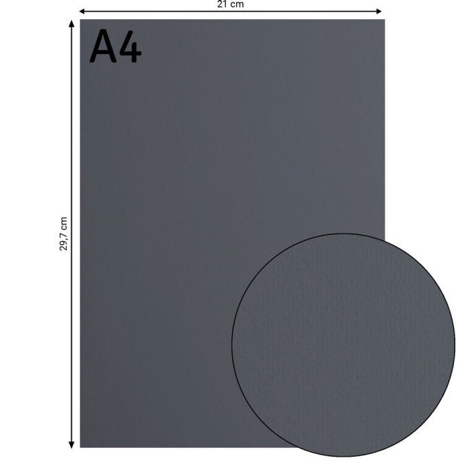 Florence • Papier Cartonné Lisse A4 21X29.7 cm  Anthracite X 10