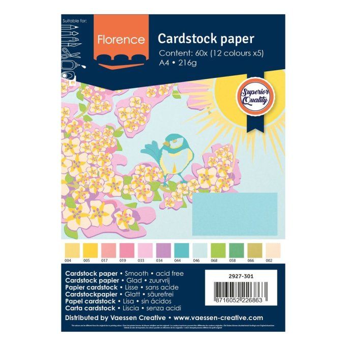 Florence • Cardstock Lisse  A4  21X29.70 cm Spring X60 