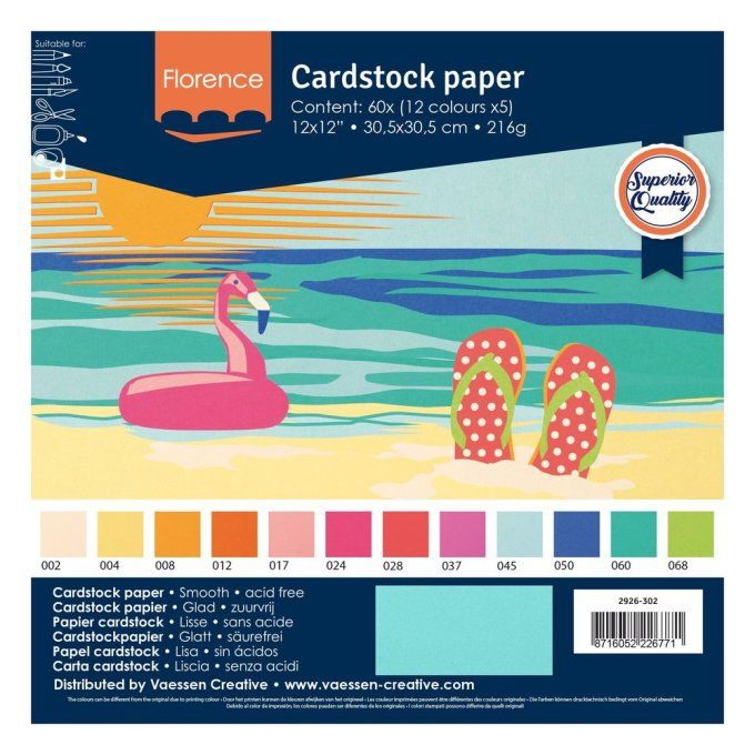 Florence • Papier Cartoné Lisse 30,5x30,5cm Summer x60